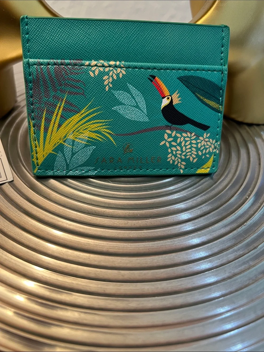 Sara Miller London NWT Teal Toucan Card Holder